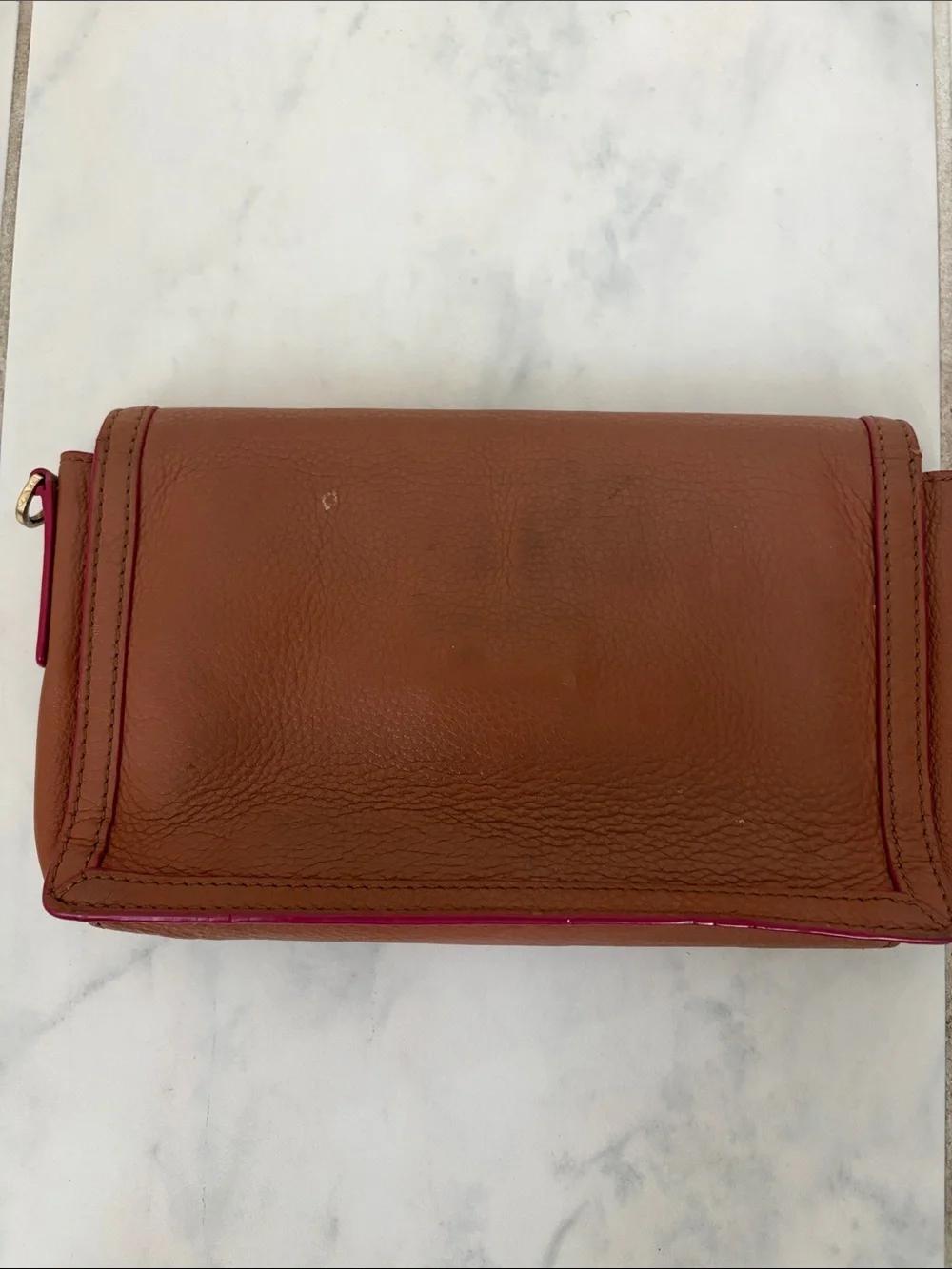 Tory Burch Rose Brown Leather Logo Crossbody - Picture 2 of 5